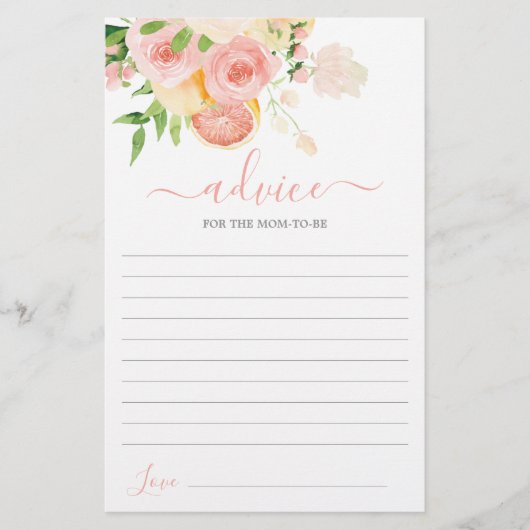 Advies van Citrus Baby shower voor de moeder als k (Voorkant)