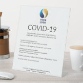 Advies van Covid-19 met de Logo van het Bedrijf Reclamebord Met Voetstuk (Insitu)