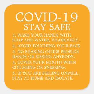 Advies van Covid-19 Vierkante Sticker