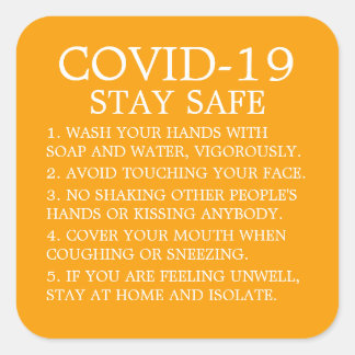 Advies van Covid-19 Vierkante Sticker