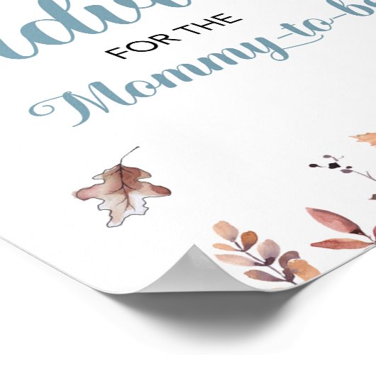 Advies van de herfst voor het mammie Baby shower S Poster (Hoek)