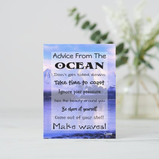 advies van de oceaan - Briefkaart (Staand voorkant)