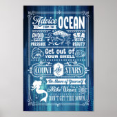 Advies Van De Oceaan Schattige Strand Quote Poster (Voorkant)