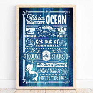Advies van de Ocean Cute Beach Quote Poster