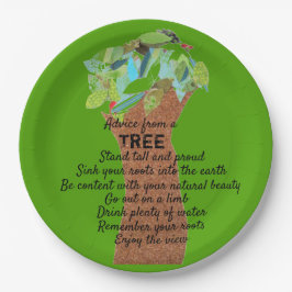 Advies van een boom papieren bordje