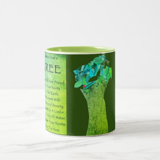 Advies van een boom tweekleurige koffiemok (Center)