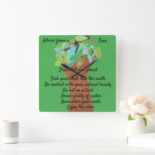 Advies van een boom vierkante klok (Huis)