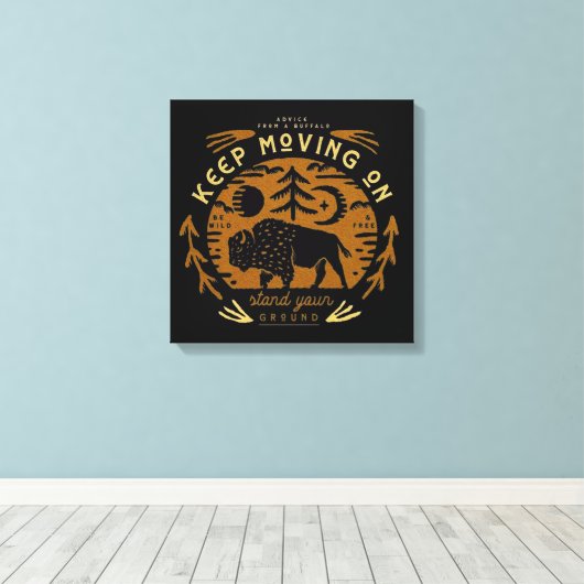 Advies van een Buffalo Canvas Afdruk (Insitu (Houten vloer))