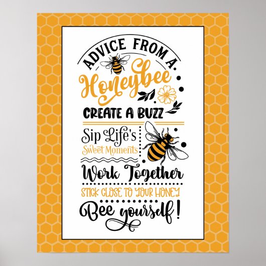 Advies van een Honeybee Poster (Voorkant)