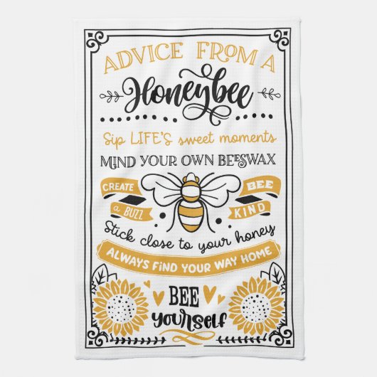 Advies van een Honeybee Theedoek (Verticaal)