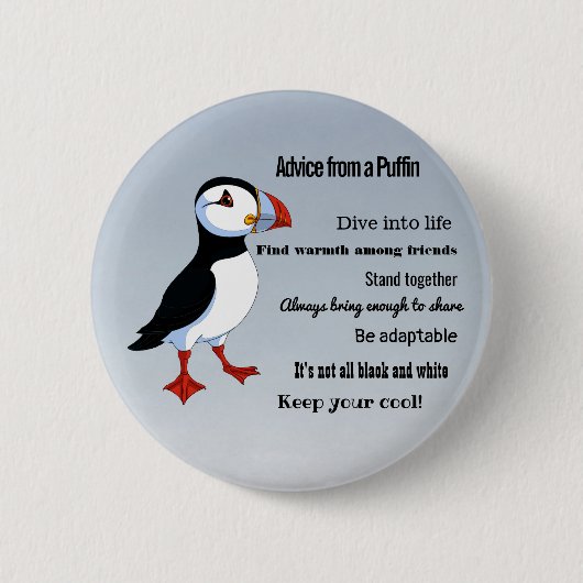 Advies van een Puffin Design Button (Voorkant)