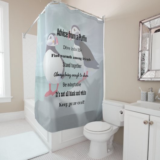 Advies van een Puffin Design Douchegordijn (In situ)