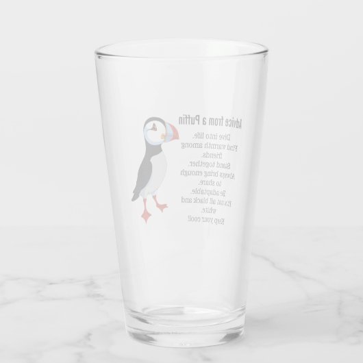 Advies van een Puffin Design Drink glas (Achterkant)