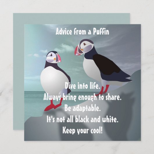 Advies van een Puffin Design Flat Kaart (Voorkant / Achterkant)