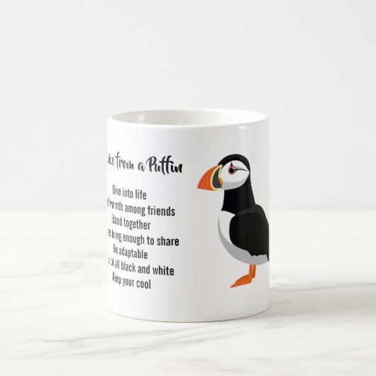 Advies van een Puffin Design Magische Mok (Center)