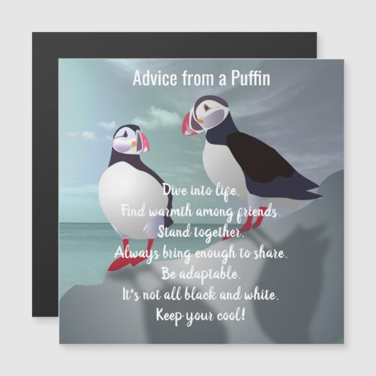 Advies van een Puffin Design Magnetic Kaart (Voorkant / Achterkant)