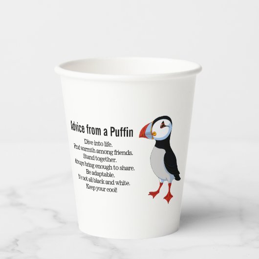 Advies van een Puffin Design Papieren Bekers (Voorkant)