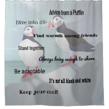 Advies van een Puffin Design Shower Curtain