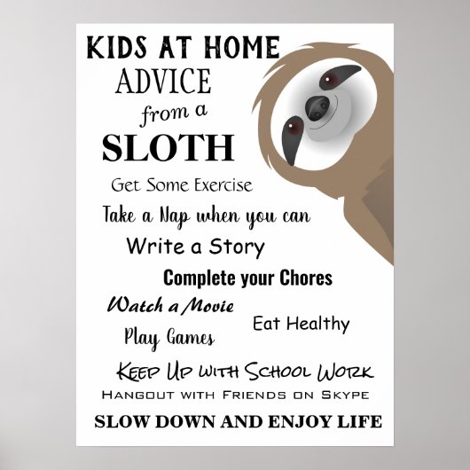 Advies van een sleuf voor kinderen thuis poster (Voorkant)