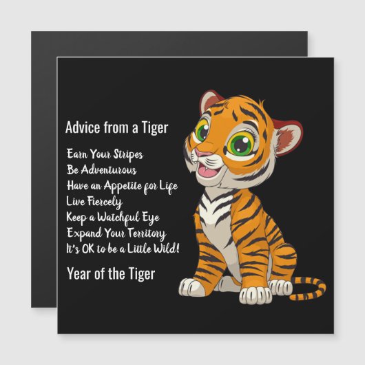 Advies van een Tiger Design Magnetic Kaart (Voorkant / Achterkant)