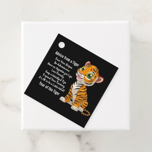 Advies van een tijgerontwerp bedankjes labels (In situ)