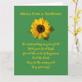 Advies van een Wenskaart voor zonnebloemontwerp Kaart (Gele Bloem)