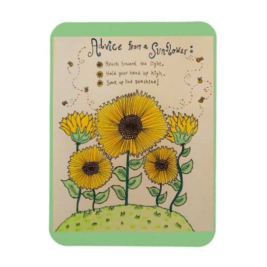"Advies van een zonnebloem" Magnet Magneet (Verticaal)