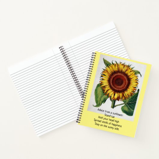 - advies van een zonnebloem , notitieboek (Binnen)