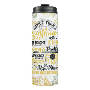 Advies van een zonnebloem thermosbeker