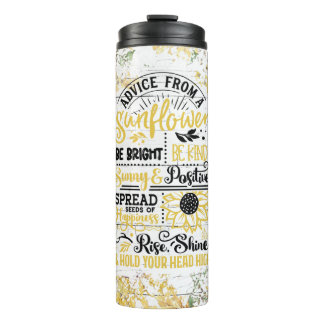 Advies van een zonnebloem thermosbeker