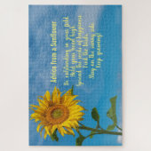 Advies van een Zonnebloemontwerp Jigzaag Puzzle Legpuzzel (Verticaal)