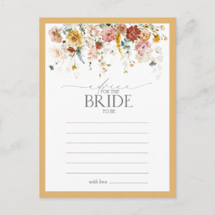 advies van elegante gele wilde bloem aan de bruid briefkaart