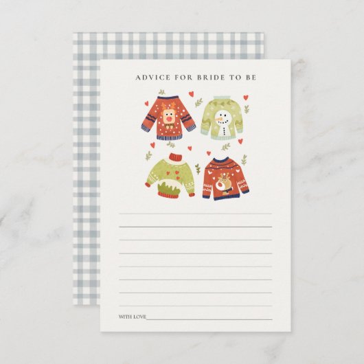 Advies van Heart Ugly Sweater Advice voor het Vrij Informatiekaartje (Voorkant / Achterkant)