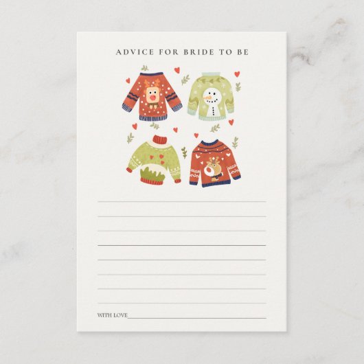 Advies van Heart Ugly Sweater Advice voor het Vrij Informatiekaartje (Voorkant)