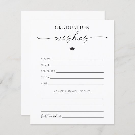 Advies van het afstuderen en wenst Kaart (Voorkant / Achterkant)