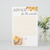 advies van het baby shower aan de ouders over pomp briefpapier (Staand voorkant)