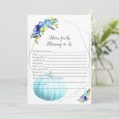 Advies van het Baby shower pompoen voor mama | Bla Kaart (Staand voorkant)