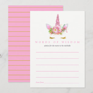 Advies van het Baby shower Roze en Gold Floral Uni Kaart