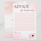 Advies van het baby shower voor de roze ouderenkaa briefpapier (Voorkant / Achterkant)