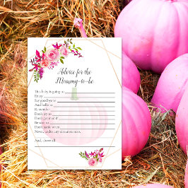 Advies van het baby shower voor mama om pompoenblo kaart