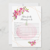 Advies van het baby shower voor mama om pompoenblo kaart (Voorkant)