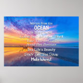 Advies van het Oceaan Schemerdrift Strand Poster (Voorkant)