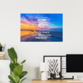 Advies van het Oceaan Schemerdrift Strand Poster (Thuiskantoor)