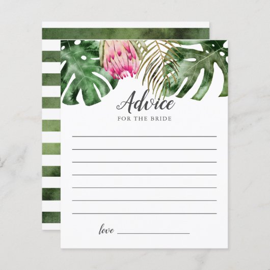 Advies van het tropisch Vrijgezellenfeest voor de  (Voorkant / Achterkant)