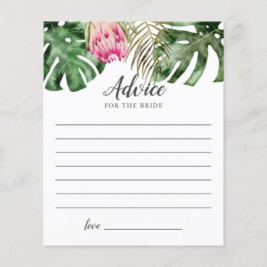 Advies van het tropisch Vrijgezellenfeest voor de  (Voorkant)