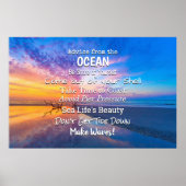 Advies van Ocean Dusk Driftwood Beach Poster (Voorkant)