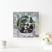 Advies van Panda "Altijd tijd voor pauze" / Panda Vierkante Klok (Huis)