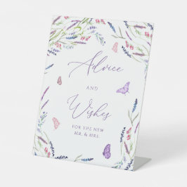 Advies van waterverf Lavender en wenst Reclamebord Met Voetstuk