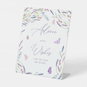 Advies van waterverf Lavender en wenst Reclamebord Met Voetstuk