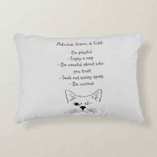 Advies van Winking Cat Fun Animal Humor Accent Kussen